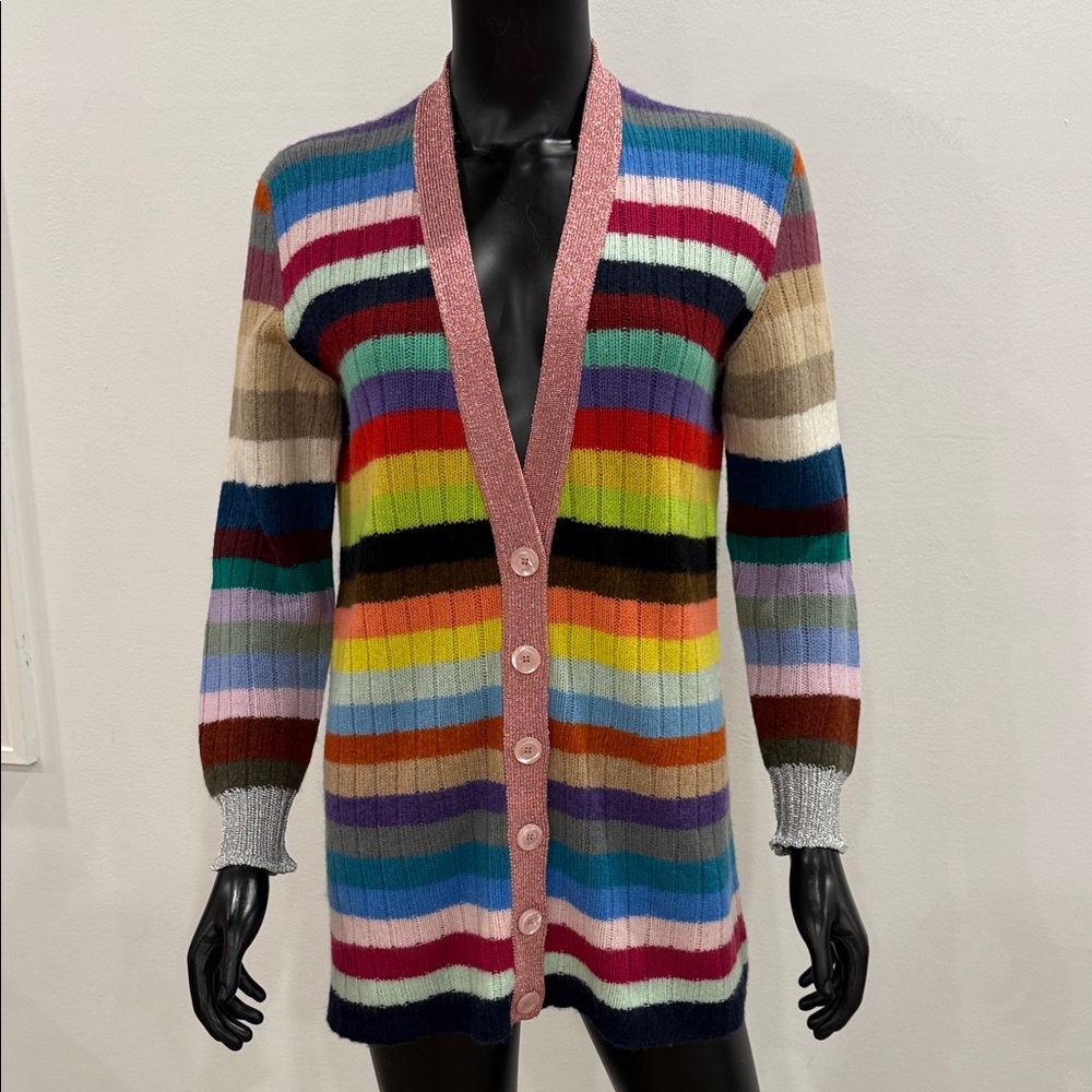 Gucci Rainbow Cashmere Cardigan XS 80% Cashmere Made in Italy